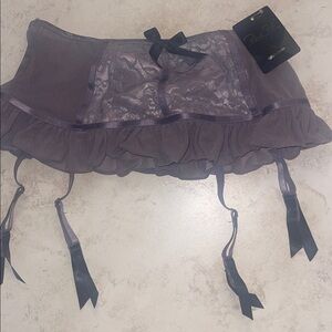 NWT Rene Rofe Garter Thong Panty Lavender